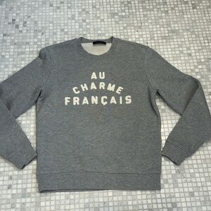 Balibaris Gray Au Charme Français Legend Embroidered Unisex Fleece Sweatshirt